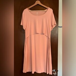 Kindred Bravely Pink Maternity and Nursing Dress NWOT Size XL